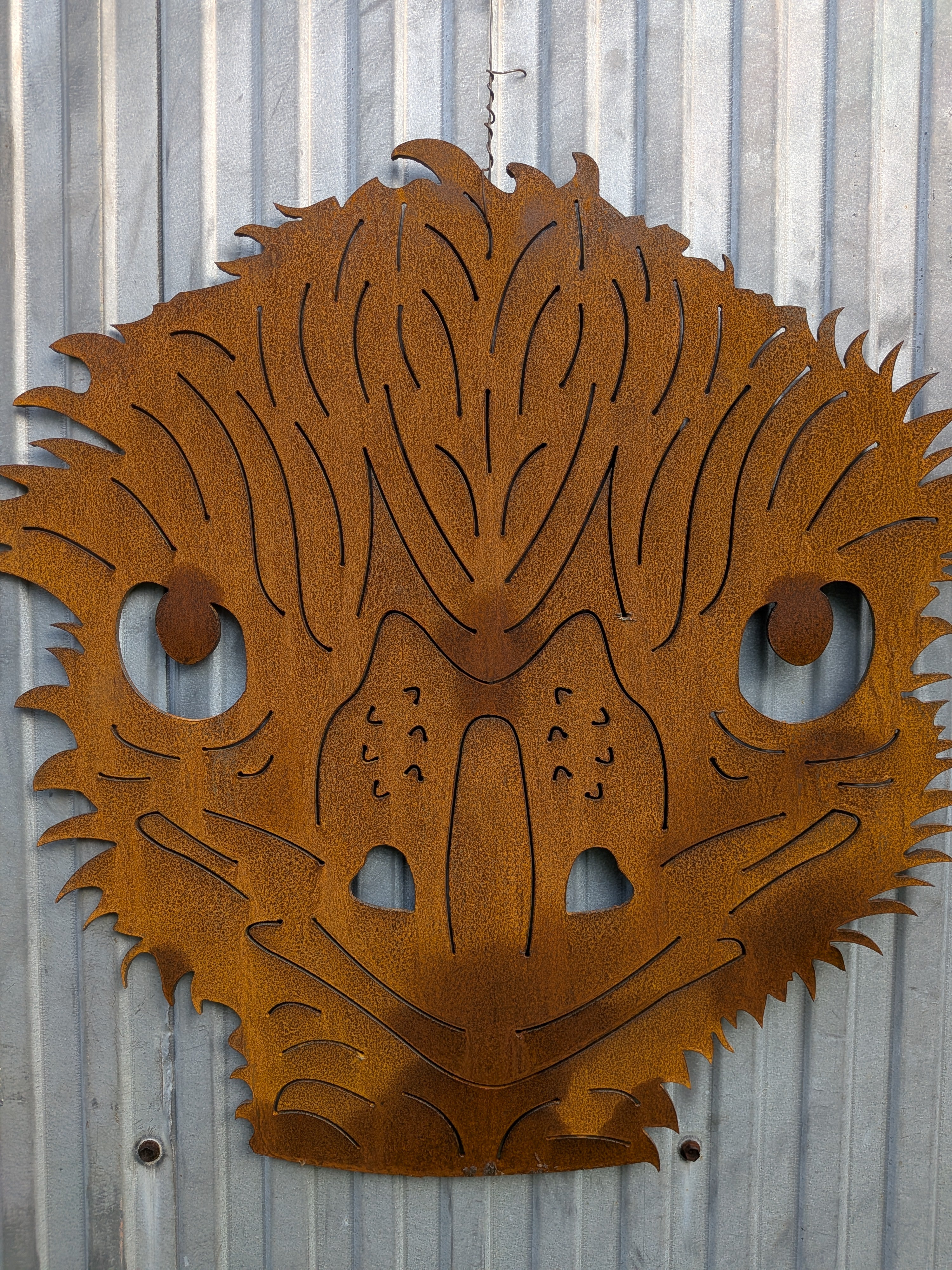 Emu Head Wall Art – Detailed Corten Steel Garden Decor