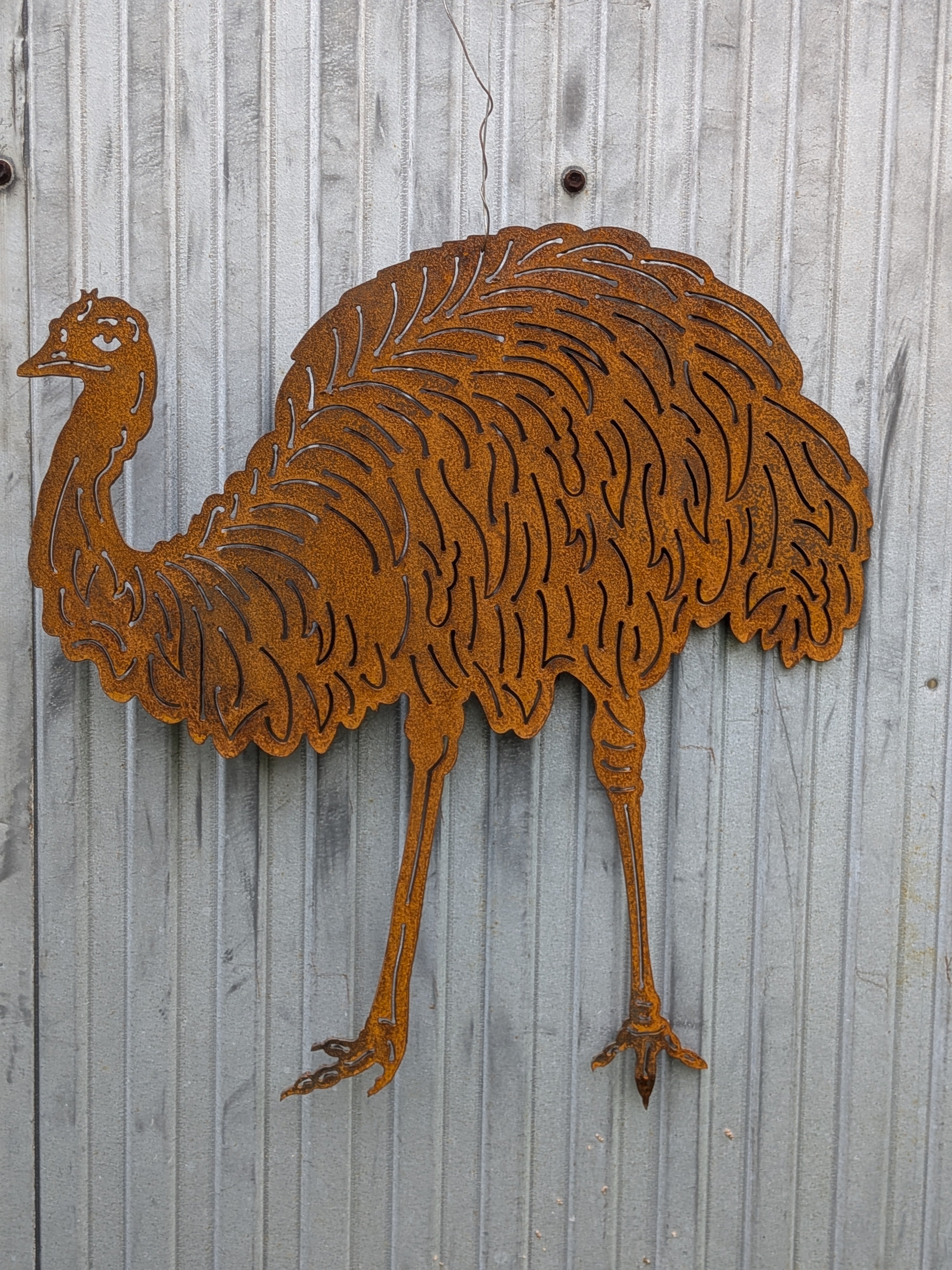 Running Emu Wall Art – Corten Steel Garden Decor