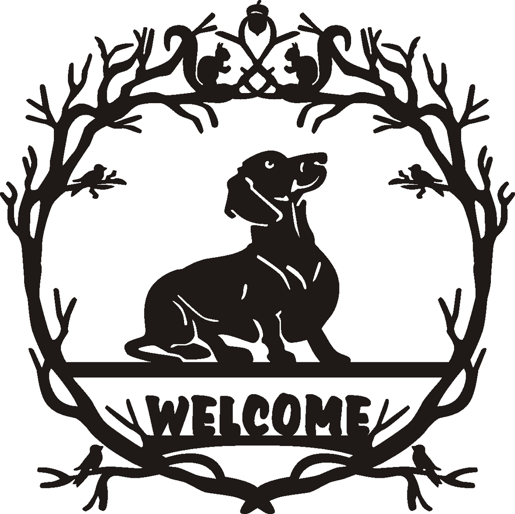 Welcome Dachshund Sign Rustic