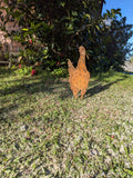 Chicken Garden Stake No. 6 – Corten Steel Garden Art