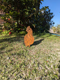 Chicken Garden Stake No. 5 – Corten Steel Garden Art