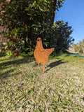 Chicken Garden Stake No. 4 – Corten Steel Garden Art