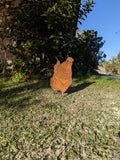 Chicken Garden Stake No. 3 – Corten Steel Garden Art