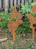 Rustic Corten Steel Garden Gnome (With Sack)