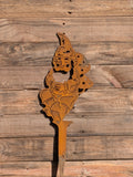 Rustic Corten Steel Garden Gnome (on mushroom)