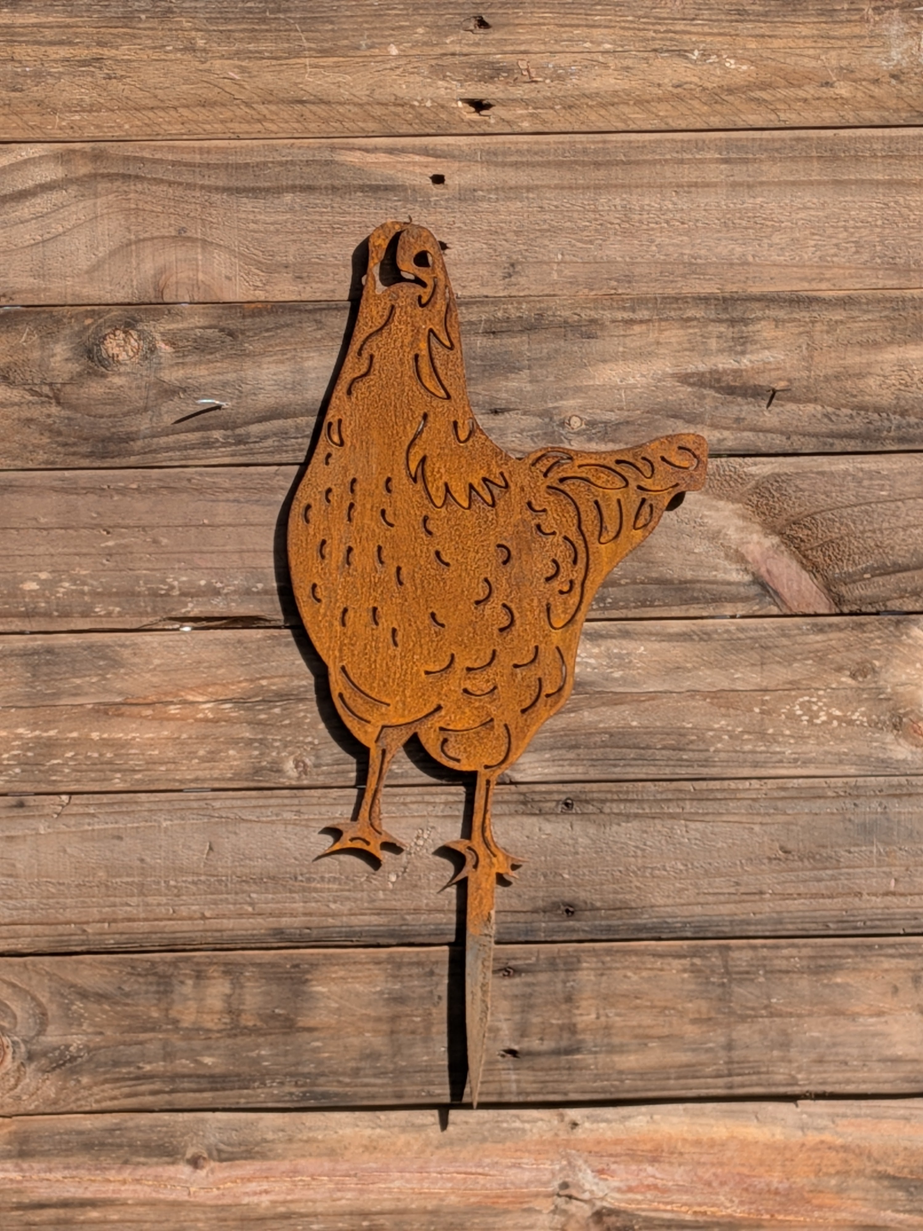 Chicken Garden Stake No. 4 – Corten Steel Garden Art