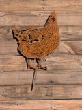 Aged metal garden art