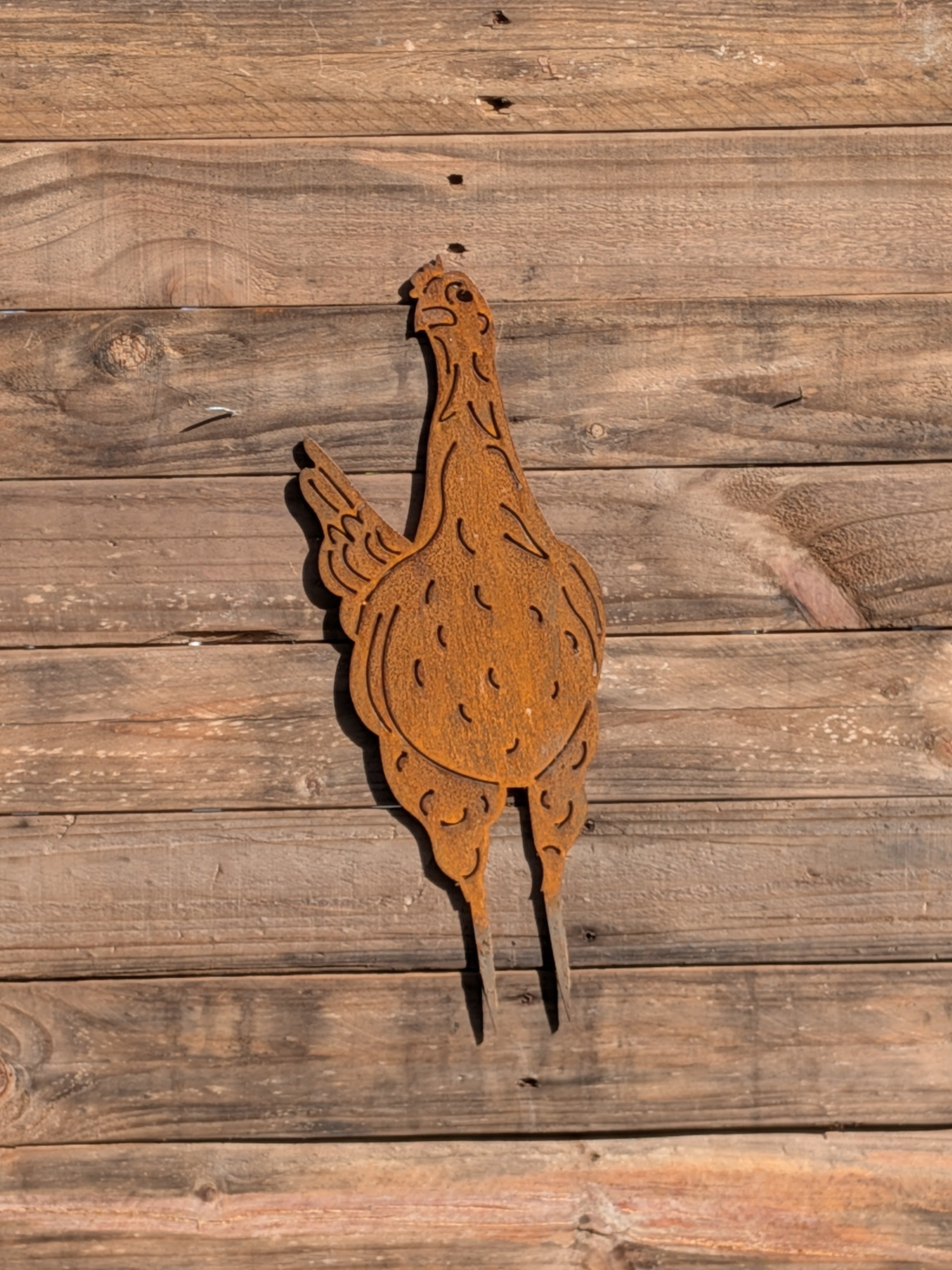 Chicken Garden Stake No. 6 – Corten Steel Garden Art