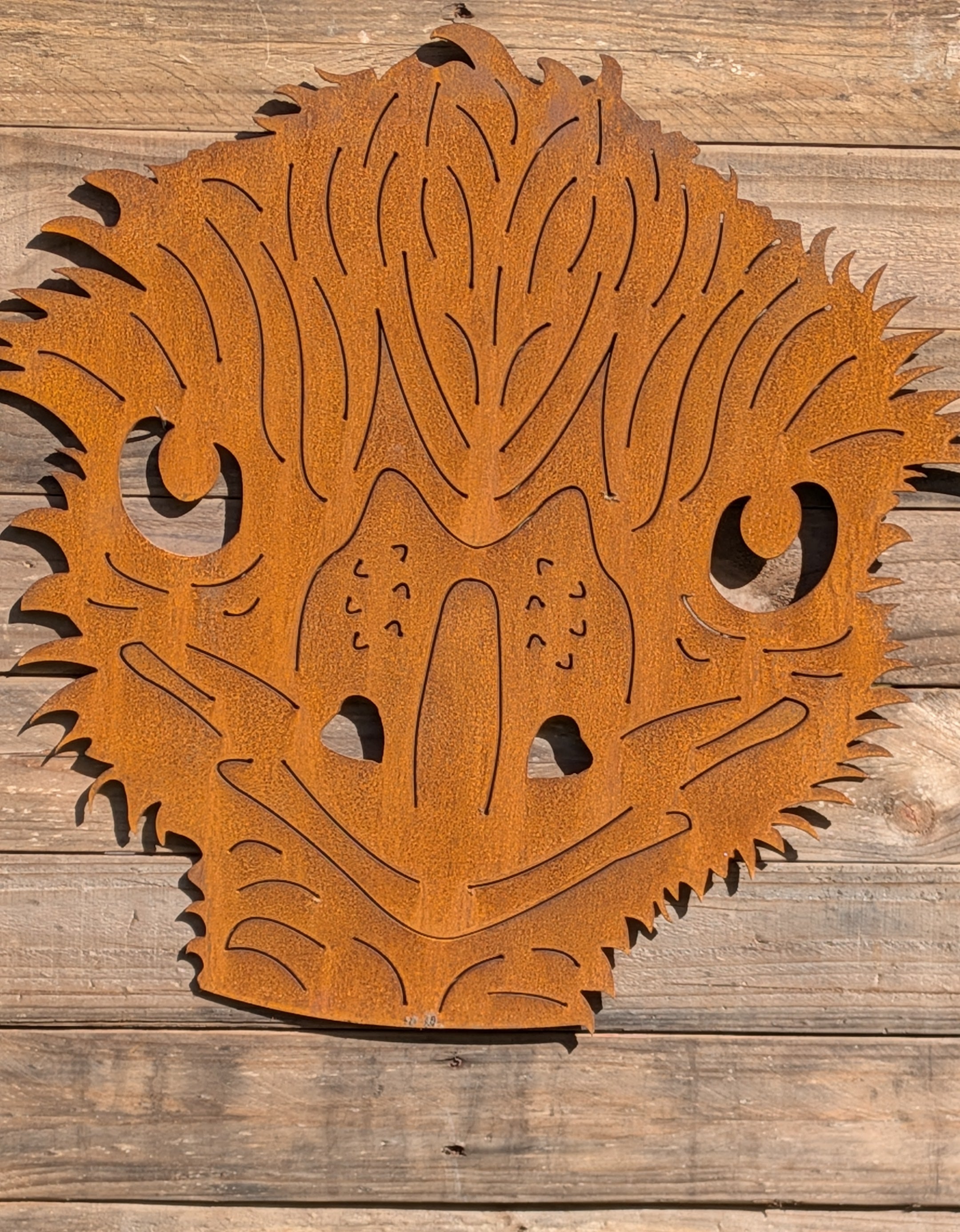 Emu Head Wall Art – Detailed Corten Steel Garden Decor