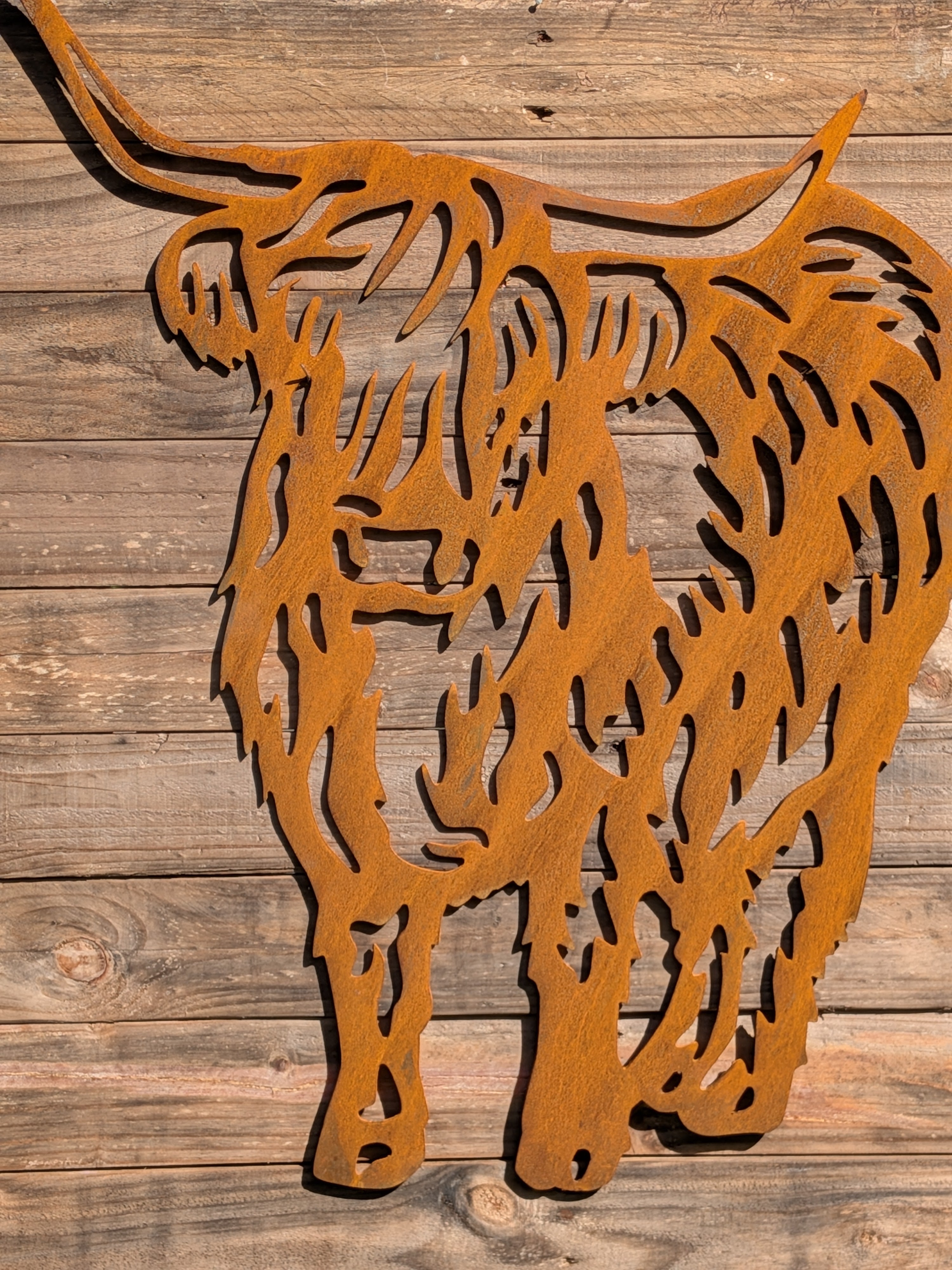 Highland Cow Wall Art – Corten Steel Garden Decor